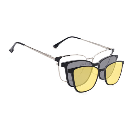 Voyage Silver & Black Cateye Eyeglasses for Women (6312FMG8574)