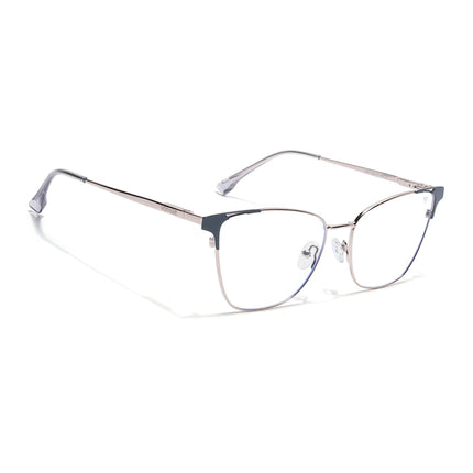 Voyage Silver & Grey Cateye Eyeglasses for Women (6312FMG8575)