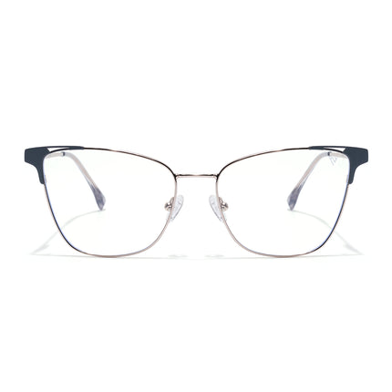 Voyage Silver & Grey Cateye Eyeglasses for Women (6312FMG8575)