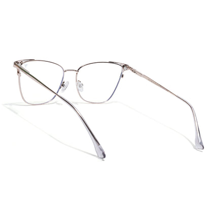 Voyage Silver & Grey Cateye Eyeglasses for Women (6312FMG8575)