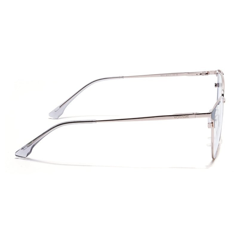 Voyage Silver & Grey Cateye Eyeglasses for Women (6312FMG8575)