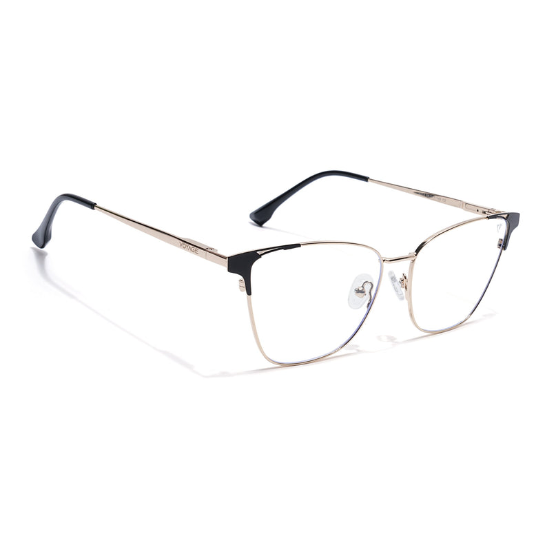 Voyage Golden & Black Cateye Eyeglasses for Women (6312FMG8576)