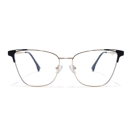 Voyage Golden & Black Cateye Eyeglasses for Women (6312FMG8576)