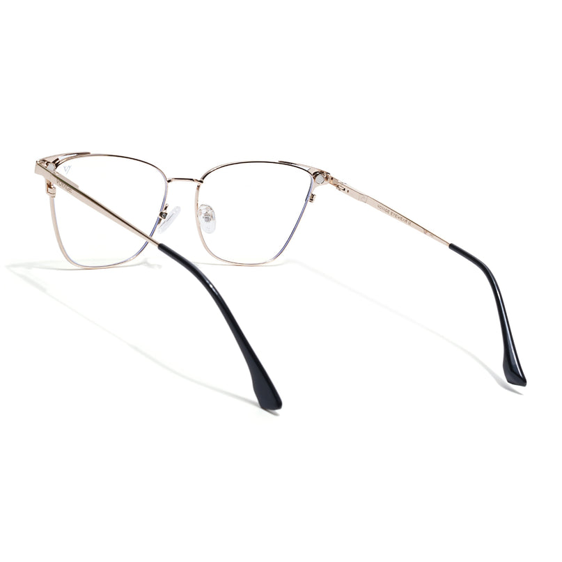 Voyage Golden & Black Cateye Eyeglasses for Women (6312FMG8576)