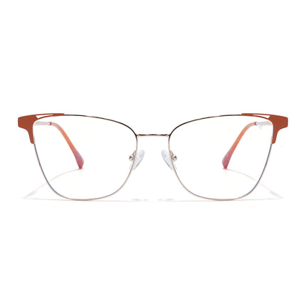 Voyage Golden & Orange Cateye Eyeglasses for Women (6312FMG8577)