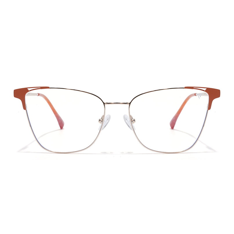 Voyage Golden & Orange Cateye Eyeglasses for Women (6312FMG8577)