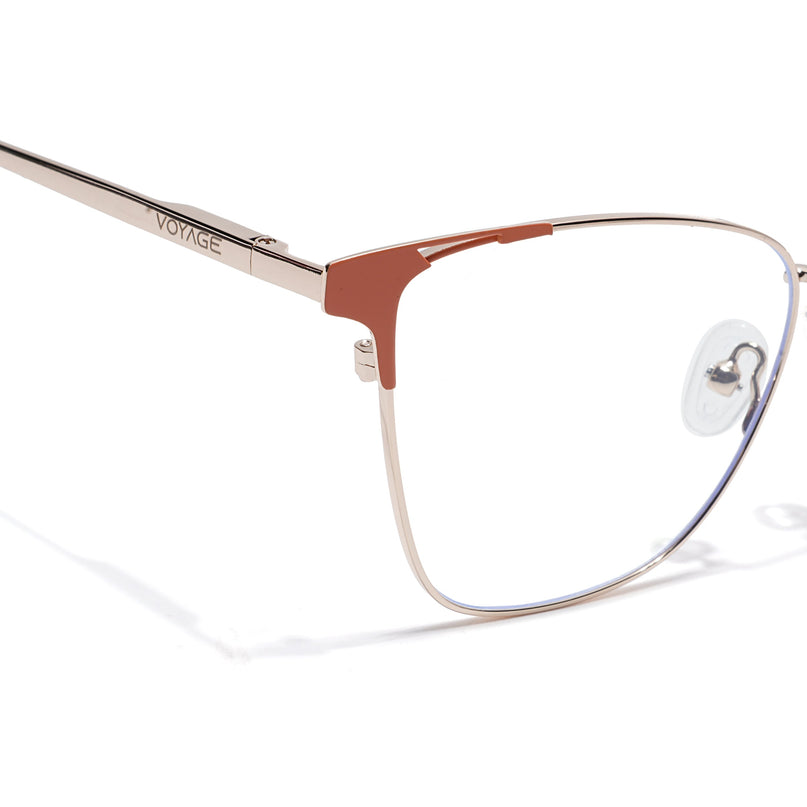 Voyage Golden & Orange Cateye Eyeglasses for Women (6312FMG8577)