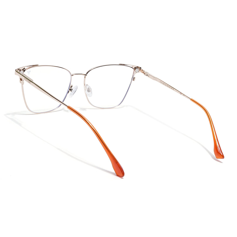 Voyage Golden & Orange Cateye Eyeglasses for Women (6312FMG8577)