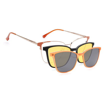 Voyage Golden & Orange Cateye Eyeglasses for Women (6312FMG8577)