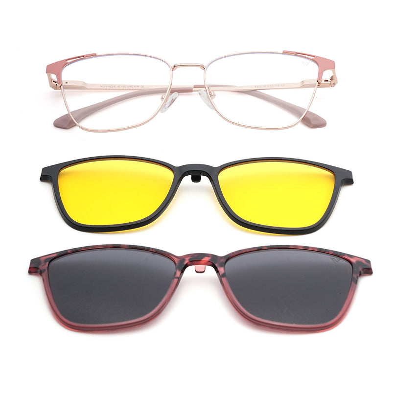Voyage Golden & Pink Cateye Eyeglasses for Women (6312FMG8578)