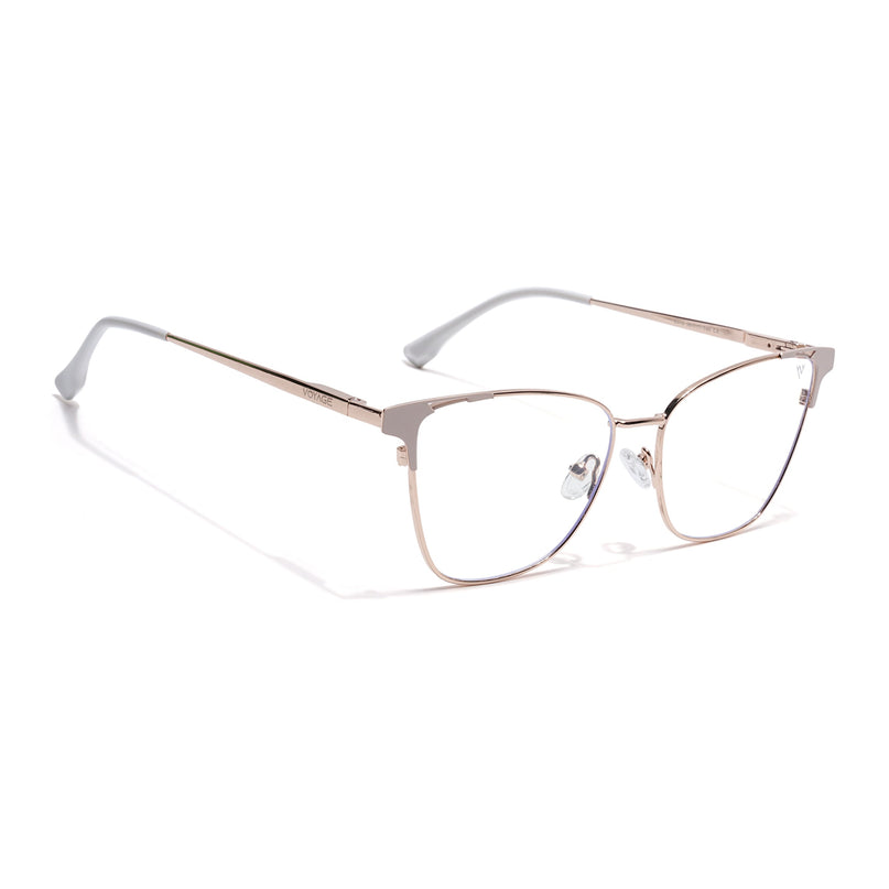 Voyage Golden & Cream Cateye Eyeglasses for Women (6312FMG8579)