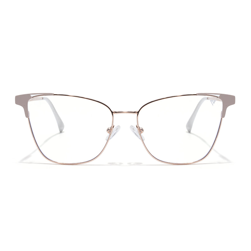 Voyage Golden & Cream Cateye Eyeglasses for Women (6312FMG8579)