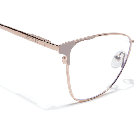 Voyage Golden & Cream Cateye Eyeglasses for Women (6312FMG8579)
