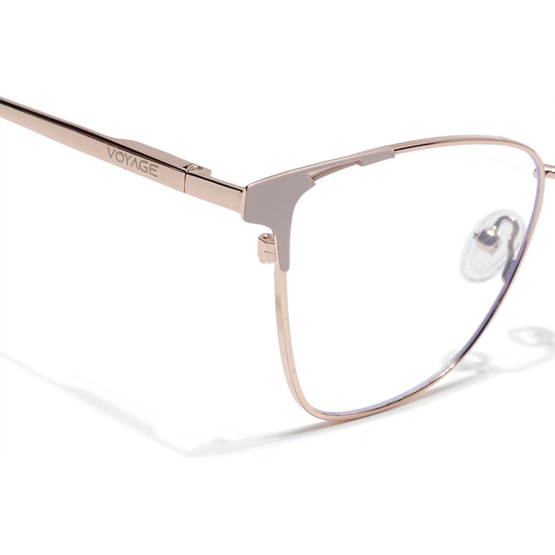 Voyage Golden & Cream Cateye Eyeglasses for Women (6312FMG8579)