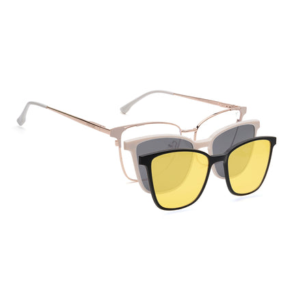 Voyage Golden & Cream Cateye Eyeglasses for Women (6312FMG8579)