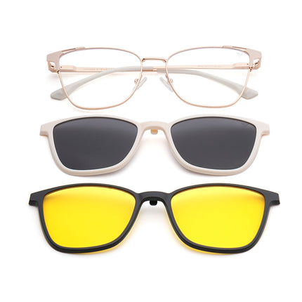 Voyage Golden & Cream Cateye Eyeglasses for Women (6312FMG8579)