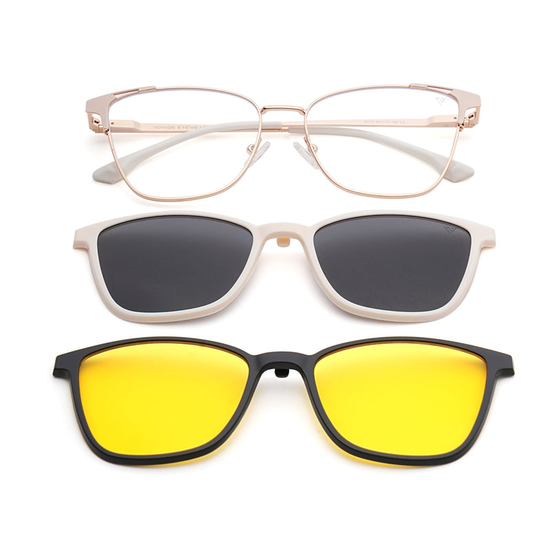 Voyage Golden & Cream Cateye Eyeglasses for Women (6312FMG8579)