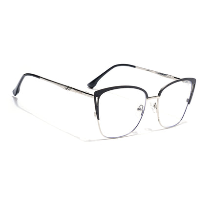 Voyage Silver & Black Cateye Eyeglasses for Women (6316FMG8612)