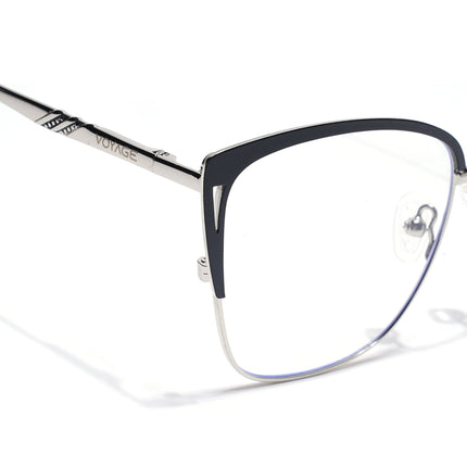 Voyage Silver & Black Cateye Eyeglasses for Women (6316FMG8612)