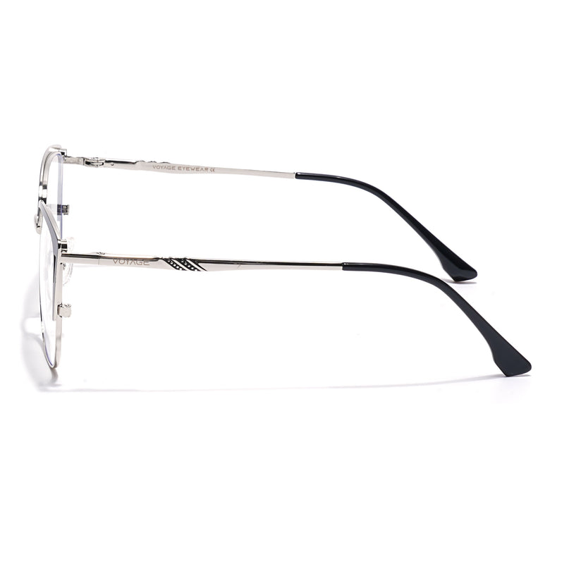 Voyage Silver & Black Cateye Eyeglasses for Women (6316FMG8612)