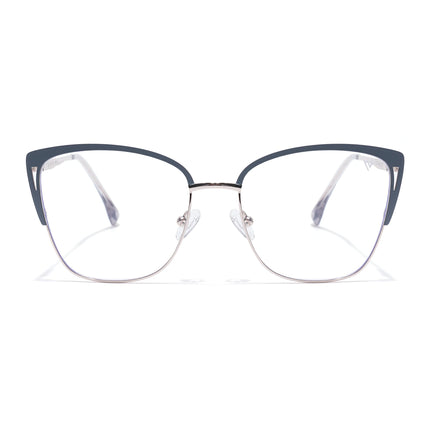 Voyage Silver & Grey Cateye Eyeglasses for Women (6316FMG8613)