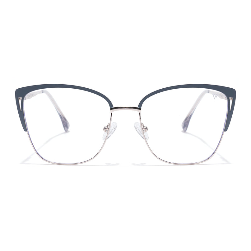 Voyage Silver & Grey Cateye Eyeglasses for Women (6316FMG8613)