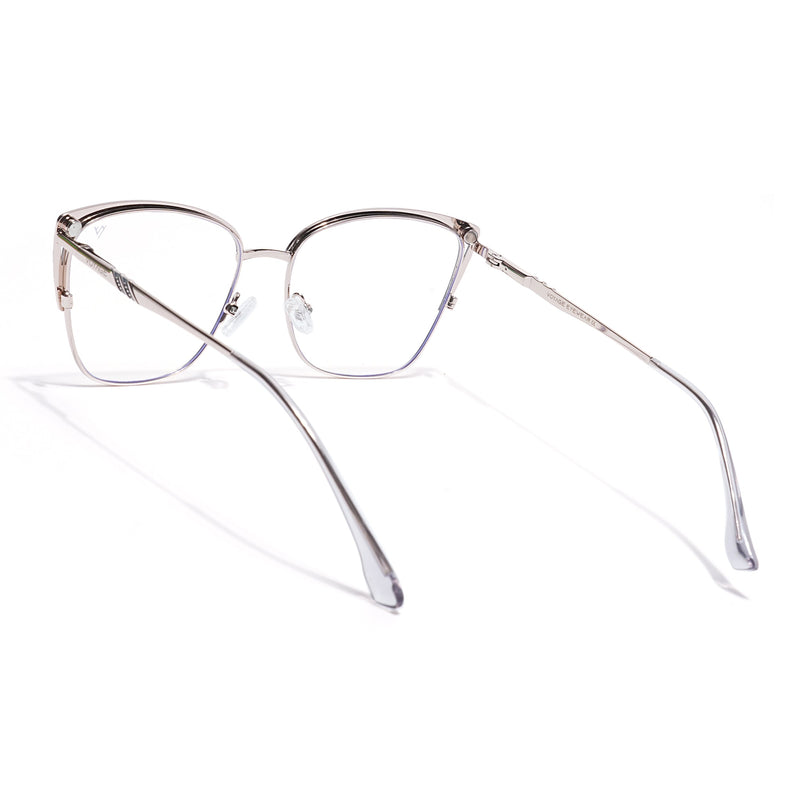 Voyage Silver & Grey Cateye Eyeglasses for Women (6316FMG8613)