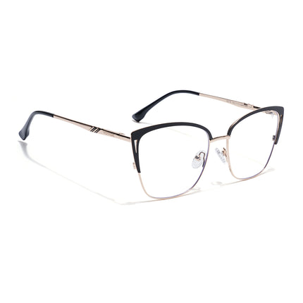 Voyage Golden & Black Cateye Eyeglasses for Women (6316FMG8614)