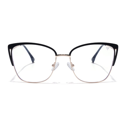 Voyage Golden & Black Cateye Eyeglasses for Women (6316FMG8614)