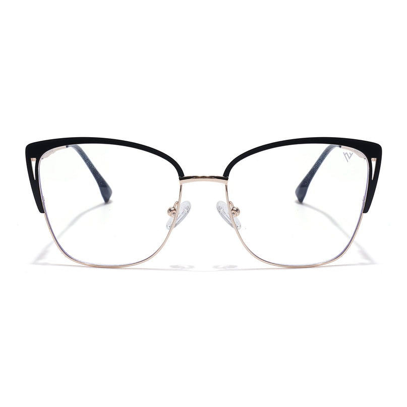 Voyage Golden & Black Cateye Eyeglasses for Women (6316FMG8614)