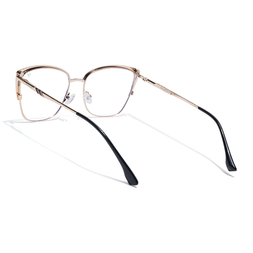 Voyage Golden & Black Cateye Eyeglasses for Women (6316FMG8614)