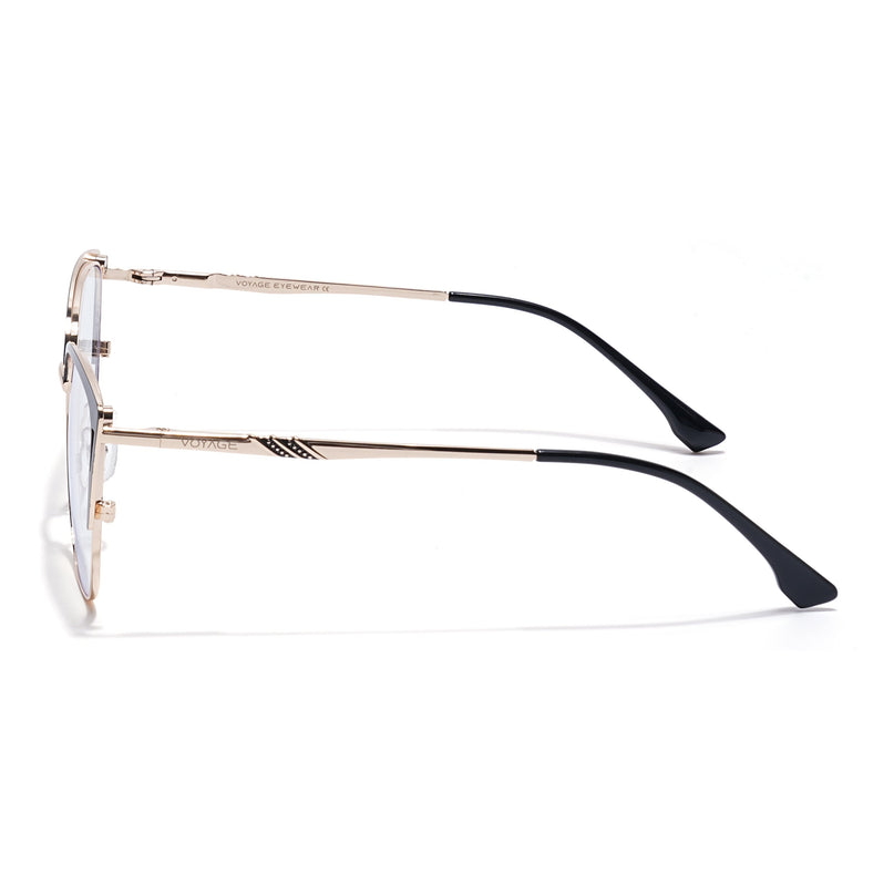 Voyage Golden & Black Cateye Eyeglasses for Women (6316FMG8614)