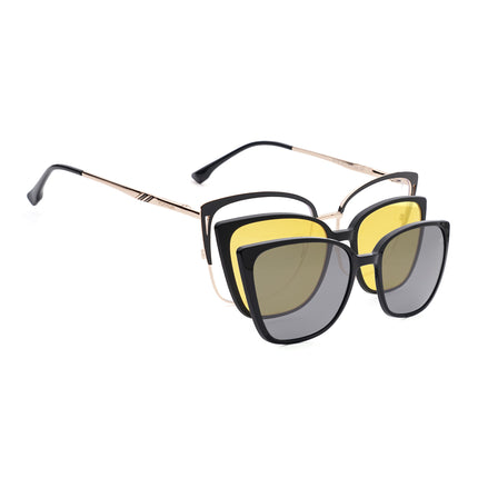 Voyage Golden & Black Cateye Eyeglasses for Women (6316FMG8614)