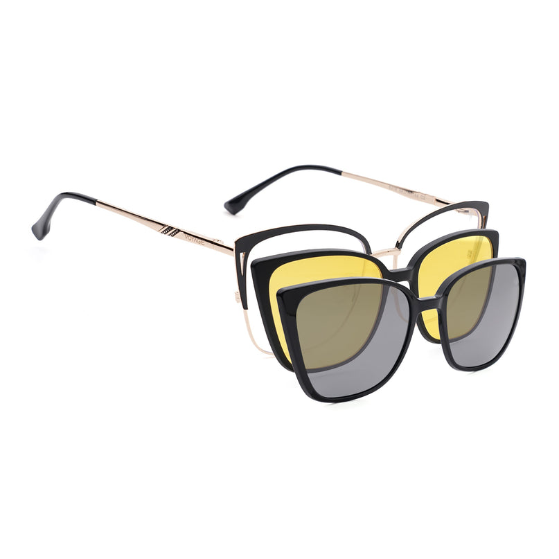 Voyage Golden & Black Cateye Eyeglasses for Women (6316FMG8614)