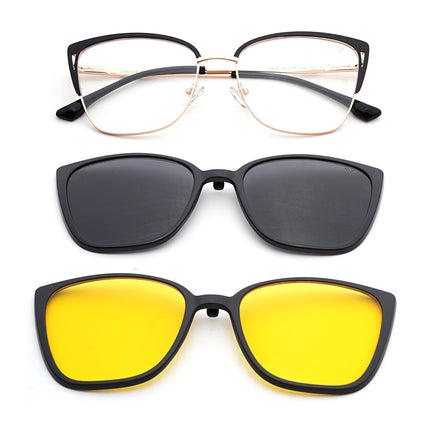 Voyage Golden & Black Cateye Eyeglasses for Women (6316FMG8614)