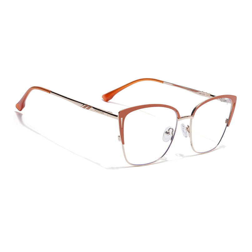 Voyage Golden & Orange Cateye Eyeglasses for Women (6316FMG8615)