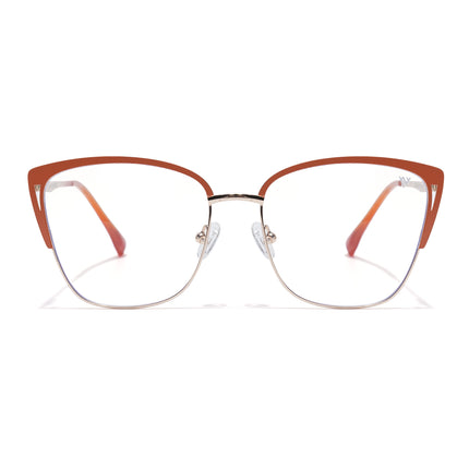 Voyage Golden & Orange Cateye Eyeglasses for Women (6316FMG8615)
