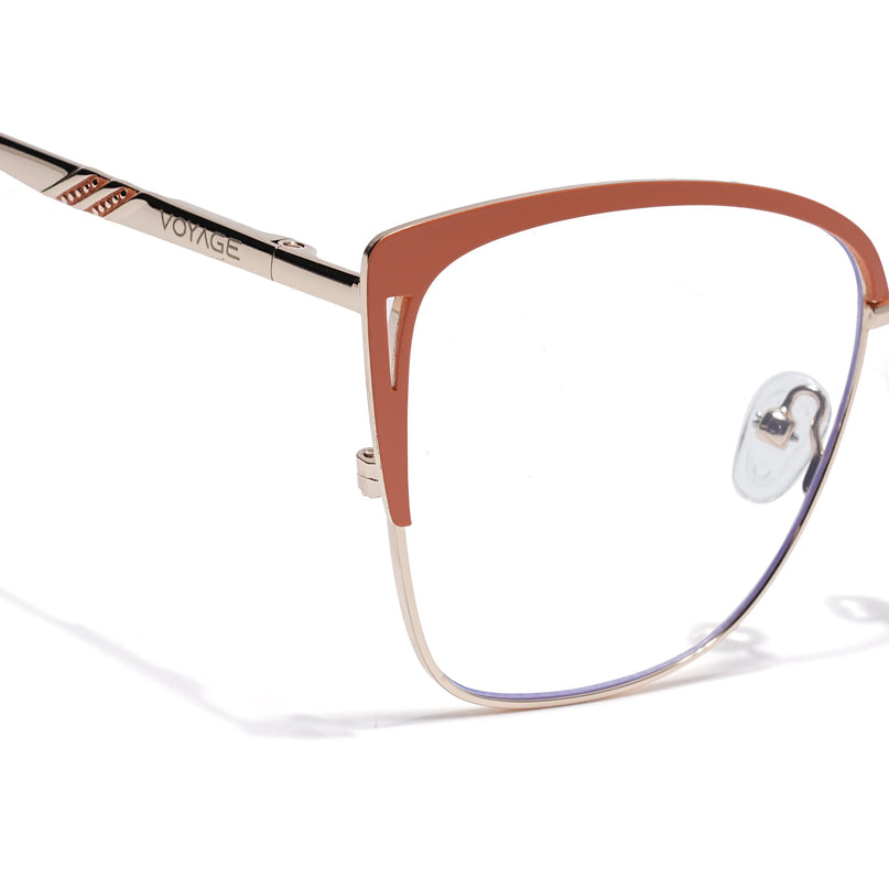 Voyage Golden & Orange Cateye Eyeglasses for Women (6316FMG8615)