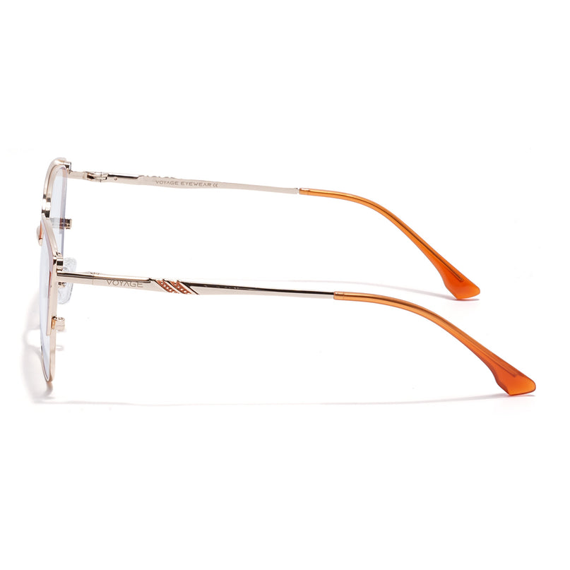 Voyage Golden & Orange Cateye Eyeglasses for Women (6316FMG8615)