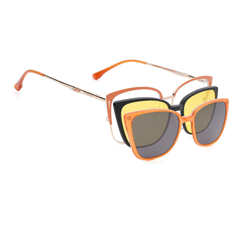 Voyage Golden & Orange Cateye Eyeglasses for Women (6316FMG8615)