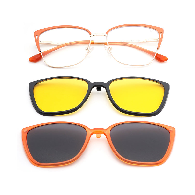 Voyage Golden & Orange Cateye Eyeglasses for Women (6316FMG8615)