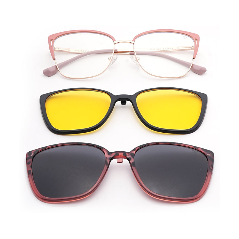 Voyage Golden & Pink Cateye Eyeglasses for Women (6316FMG8616)