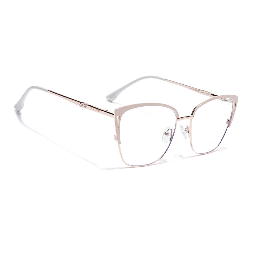 Voyage Golden & Cream Cateye Eyeglasses for Women (6316FMG8617)