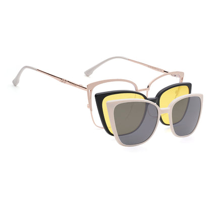 Voyage Golden & Cream Cateye Eyeglasses for Women (6316FMG8617)