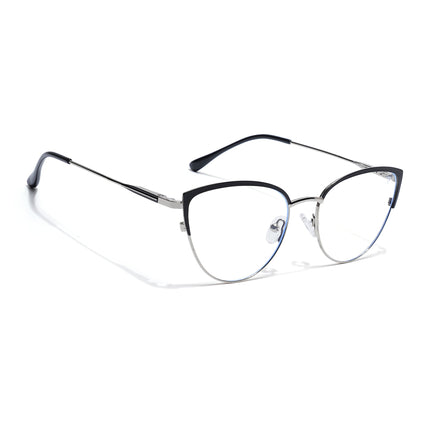 Voyage Silver & Black Cateye Eyeglasses for Women (6317FMG8568)