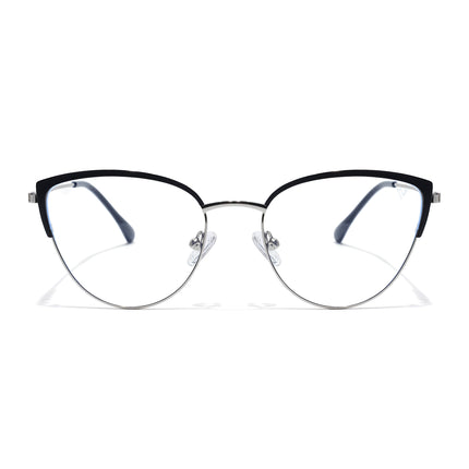 Voyage Silver & Black Cateye Eyeglasses for Women (6317FMG8568)