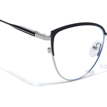 Voyage Silver & Black Cateye Eyeglasses for Women (6317FMG8568)