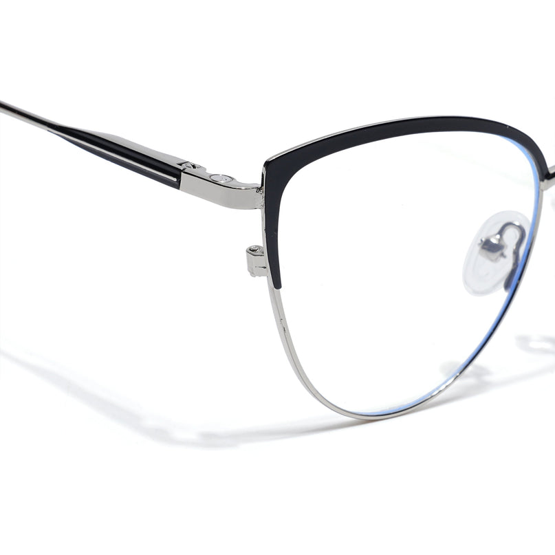 Voyage Silver & Black Cateye Eyeglasses for Women (6317FMG8568)