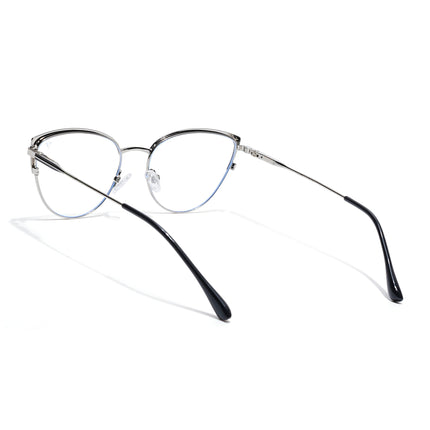 Voyage Silver & Black Cateye Eyeglasses for Women (6317FMG8568)