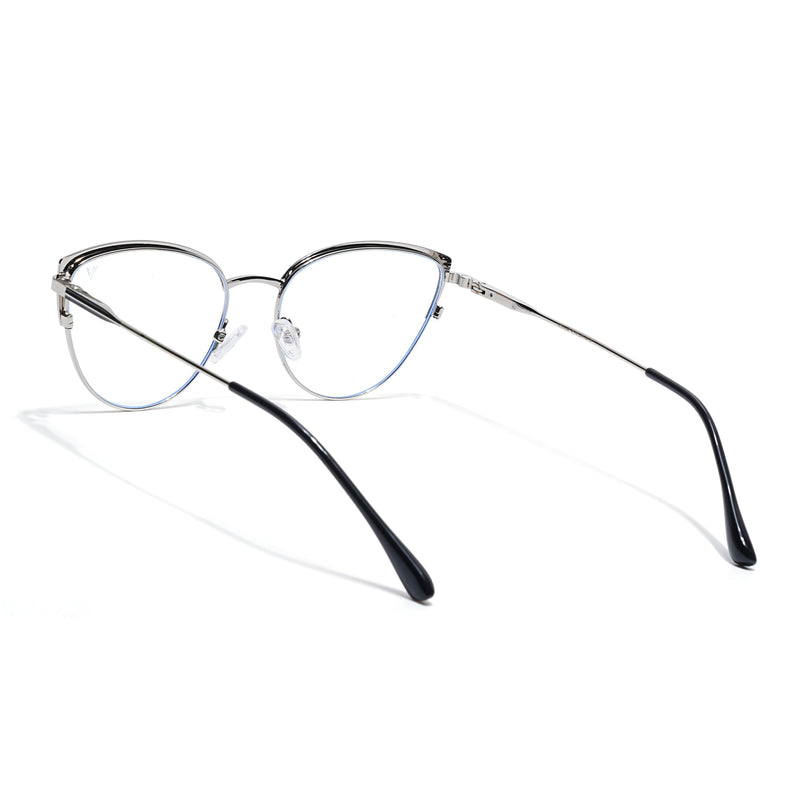 Voyage Silver & Black Cateye Eyeglasses for Women (6317FMG8568)